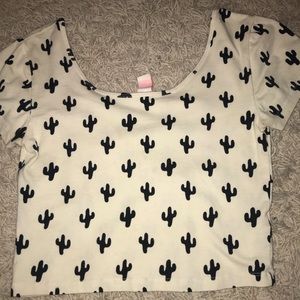Cactus Design Crop Top